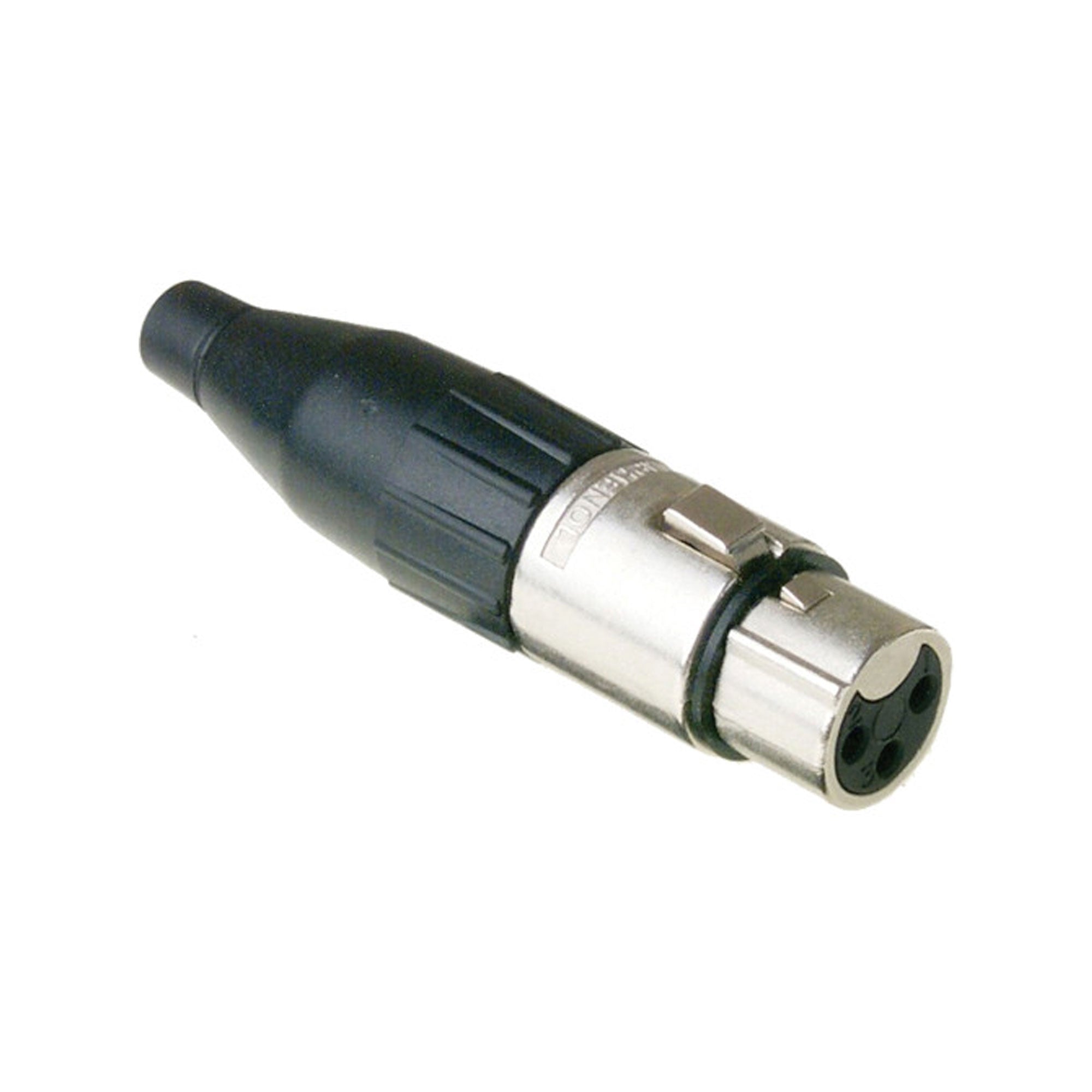 Amphenol AC3F Female XLR 3 Inline, Stamped contacts, Nickel finish