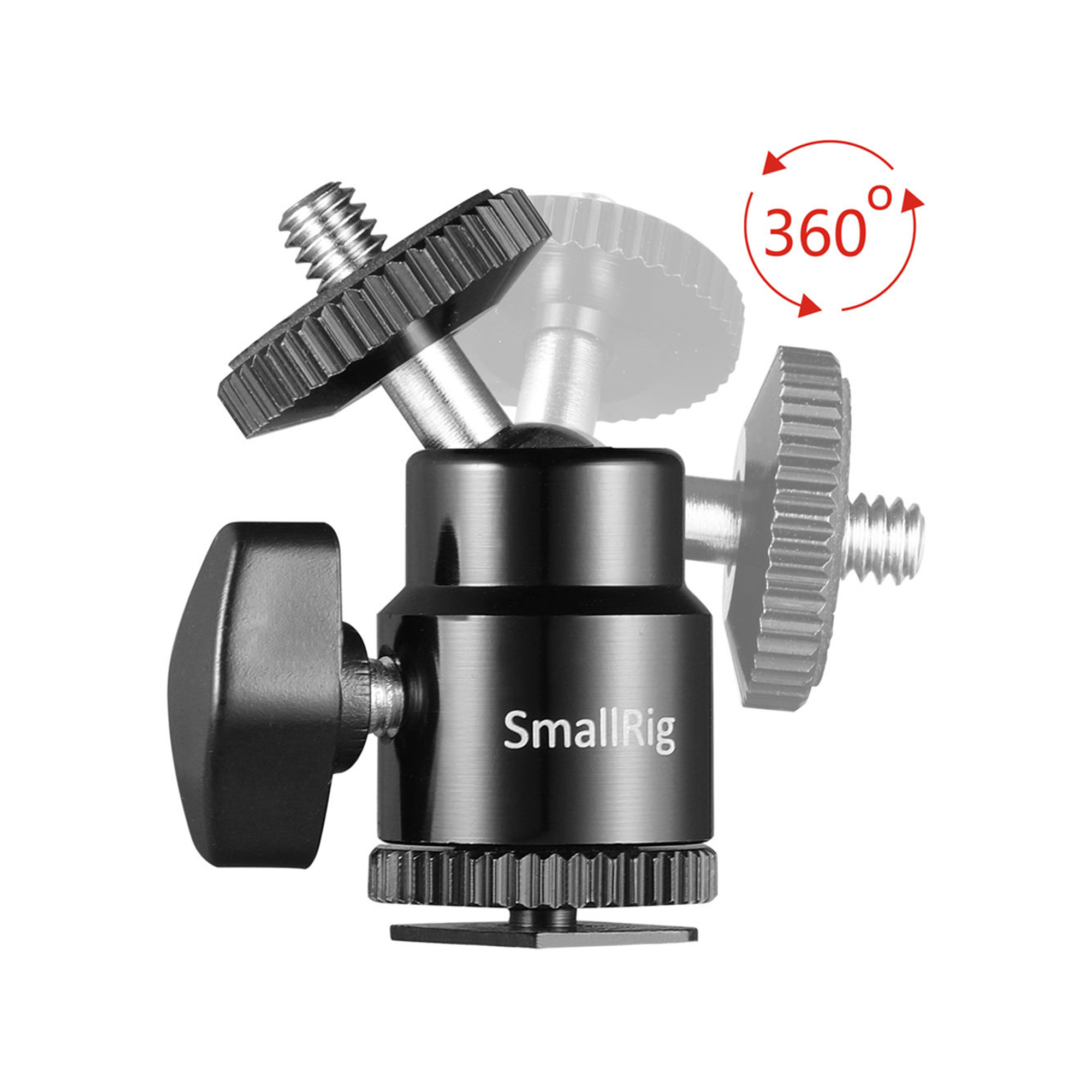 SmallRig Camera Hot Shoe Mount with 1/4"-20 Screw Ball Head (2-Pack)