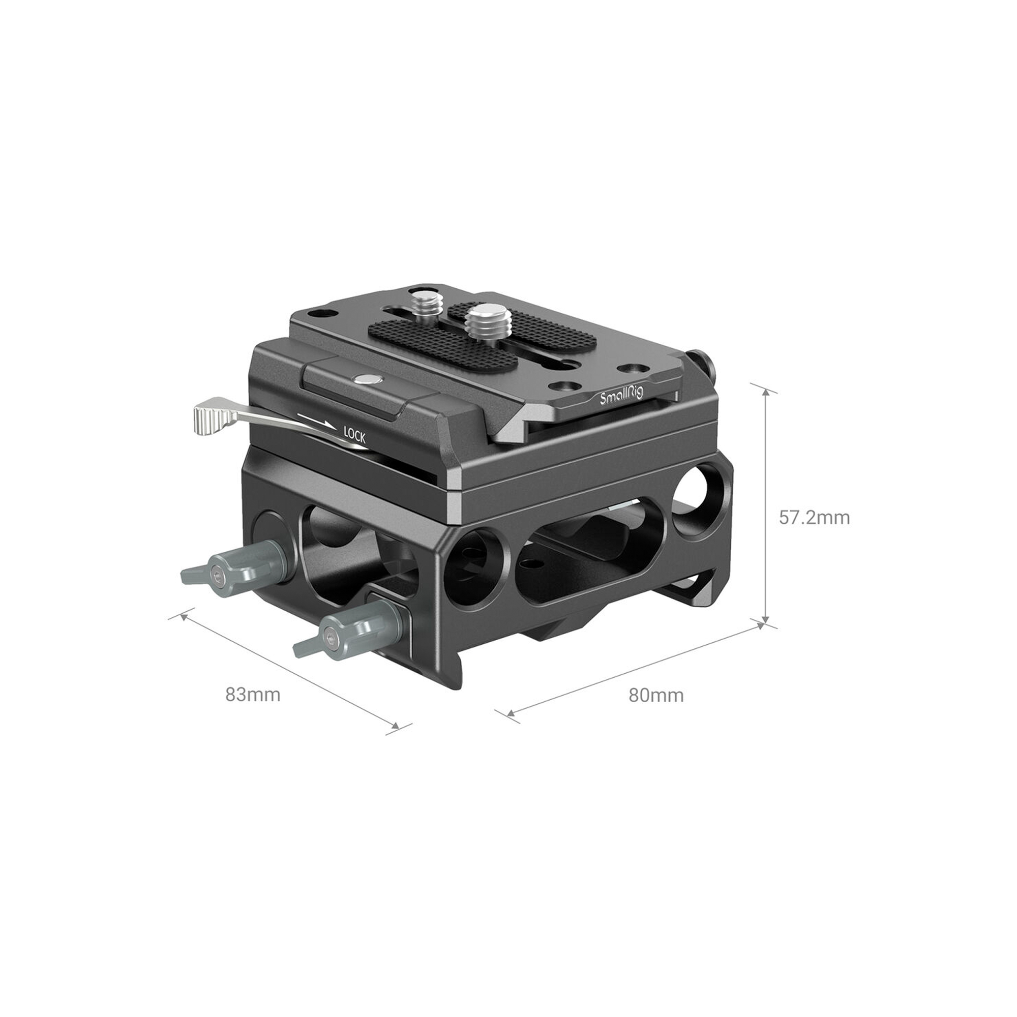 SmallRig Lightweight Bottom Mount Plate with Dual 15mm Rod Support System (Magnesium Alloy) 3067