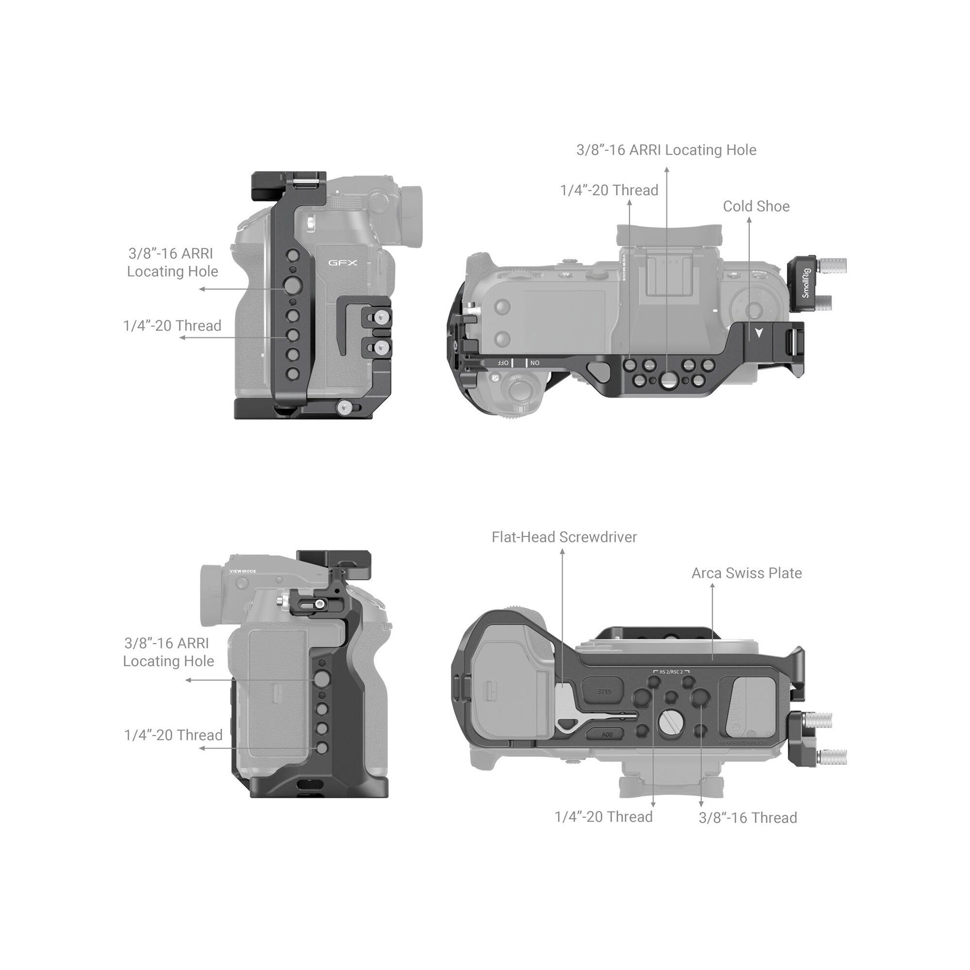 SmallRig Cage Kit for FUJIFILM GFX100S / GFX50S II 3715