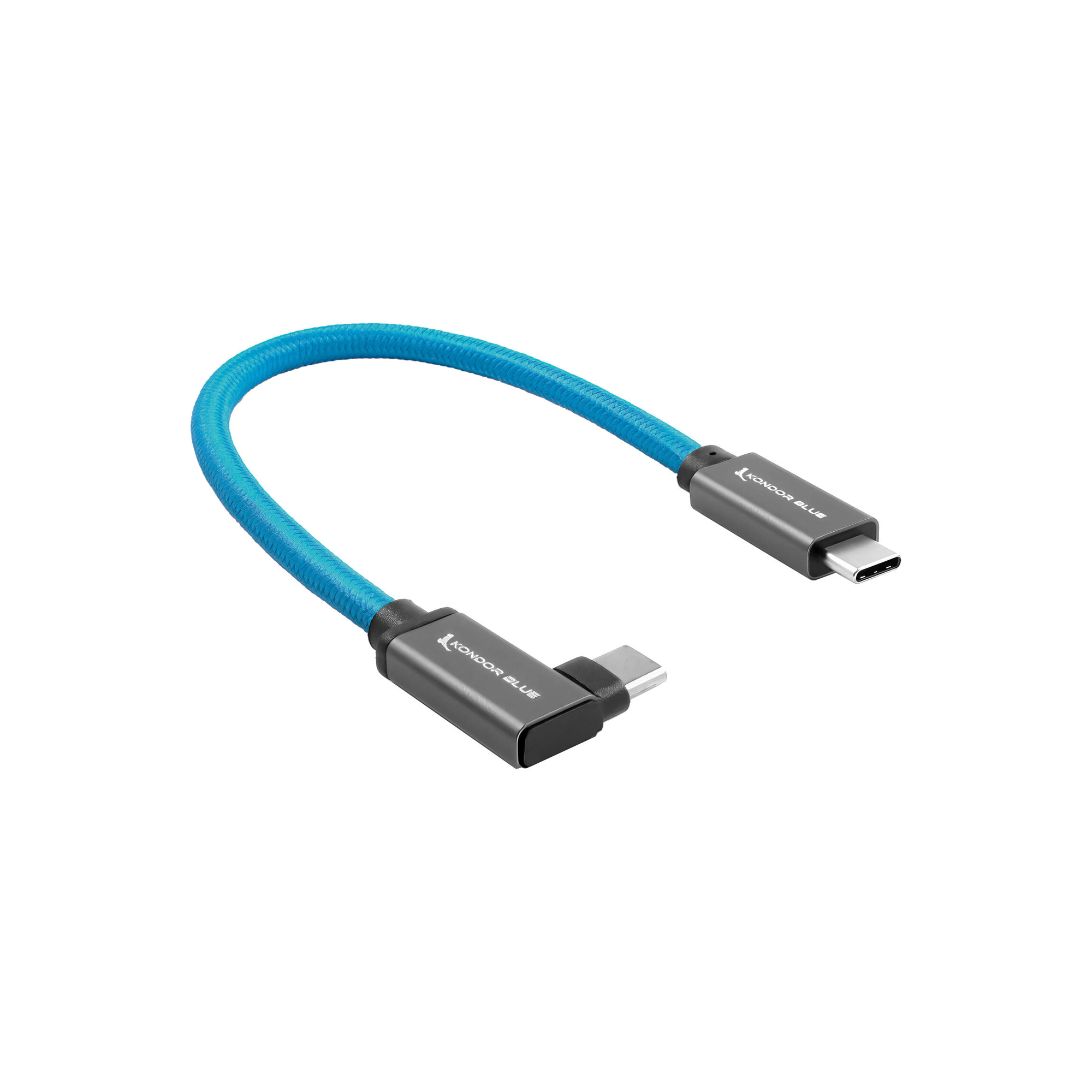 Kondor Blue Right-Angle USB-C 3.1 Gen 2 Cable (12.5cm, Kondor Blue)