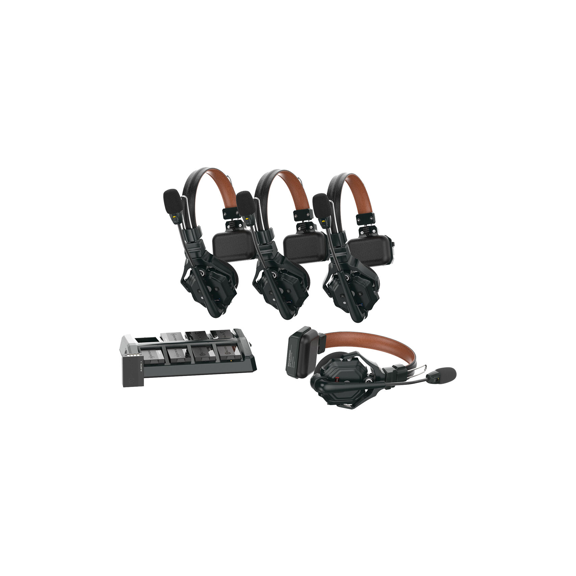 Hollyland Solidcom C1 Pro-4S-DH Full-Duplex ENC Wireless Intercom System with 4 Double-Ear Headsets (1.9 GHz)