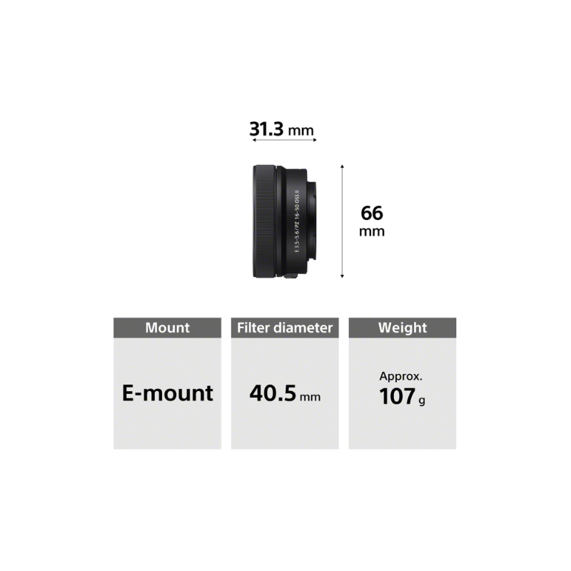 Sony E PZ 16-50mm F3.5-5.6 OSS II Zoom Lens