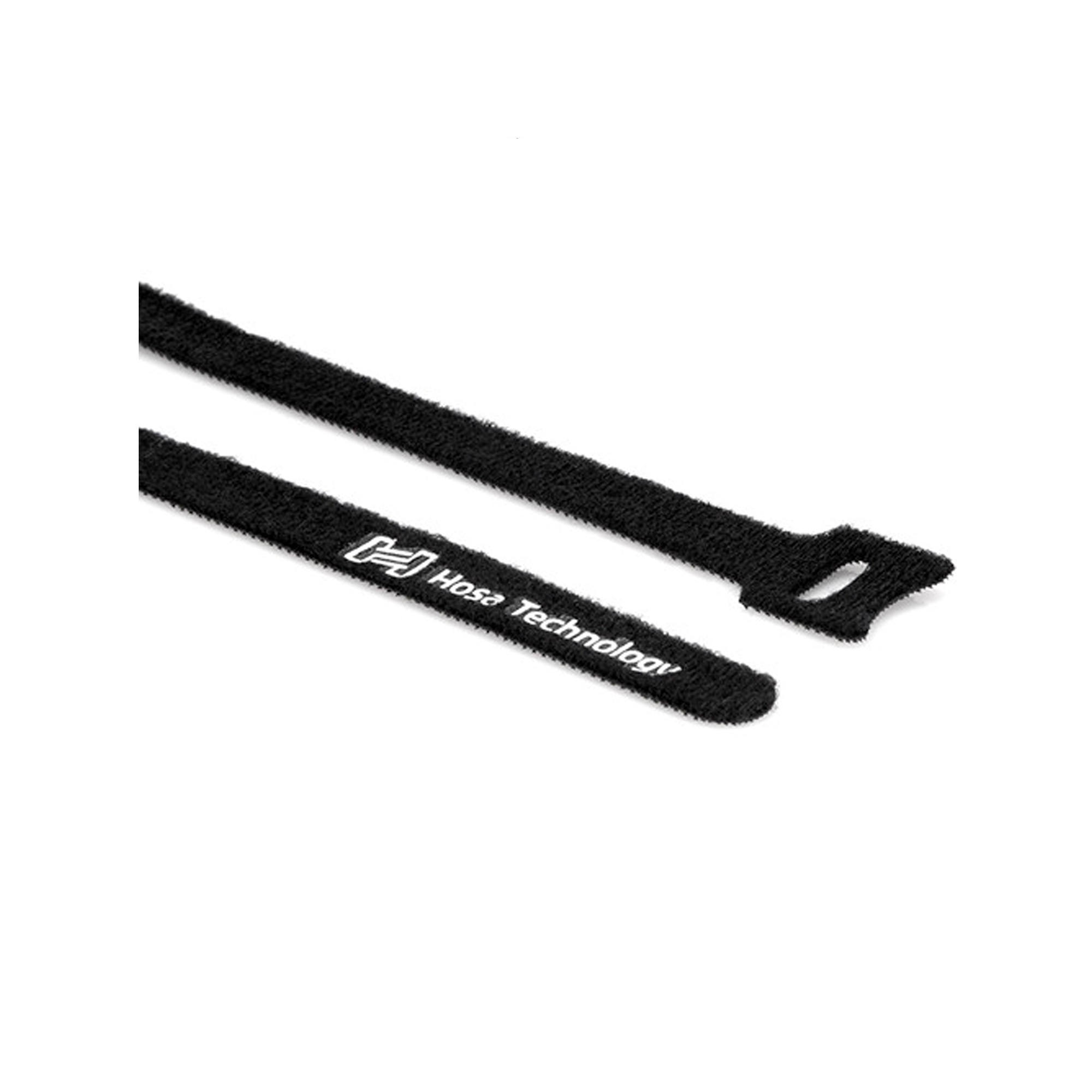 Hosa Technology WTI-508 Hook & Loop Cable Ties 0.5 x 8" (Black, 50-Pack)